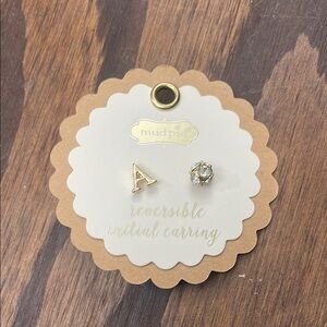 Mud Pie Gold Initial Earrings